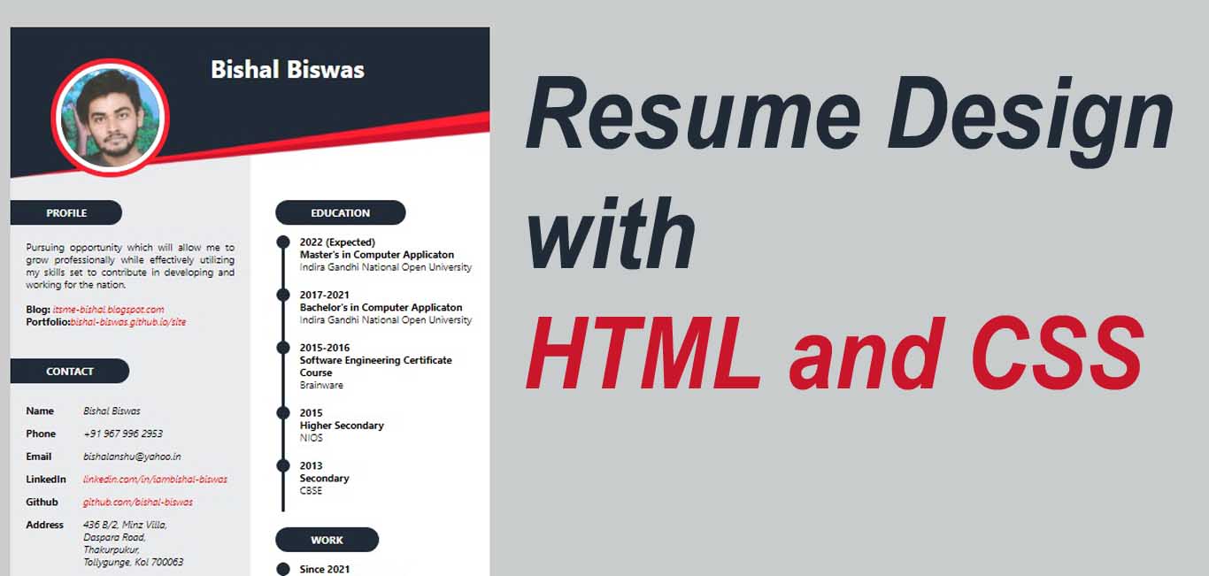 HTML Resume of Bishal Biswas