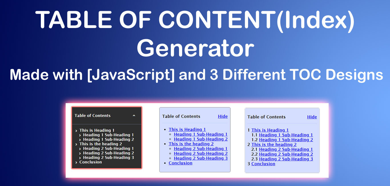 Table of Content Generator